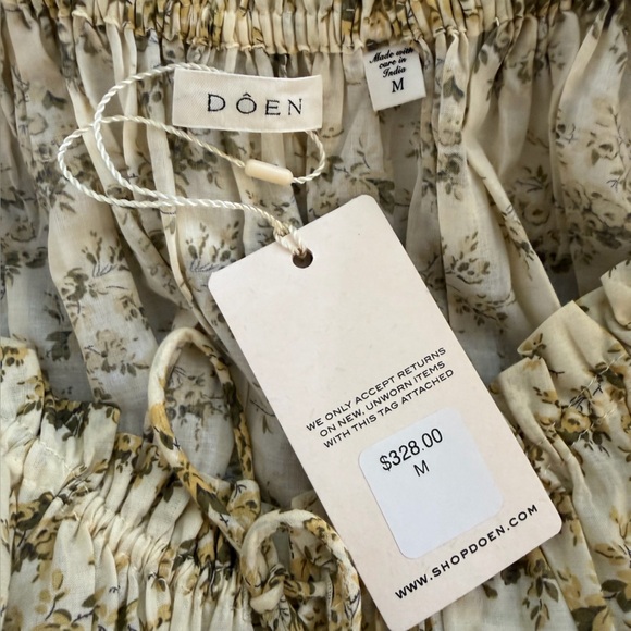 NWT / Doen Ashlynn Dress in Citron Rosier Floral - Picture 5 of 8